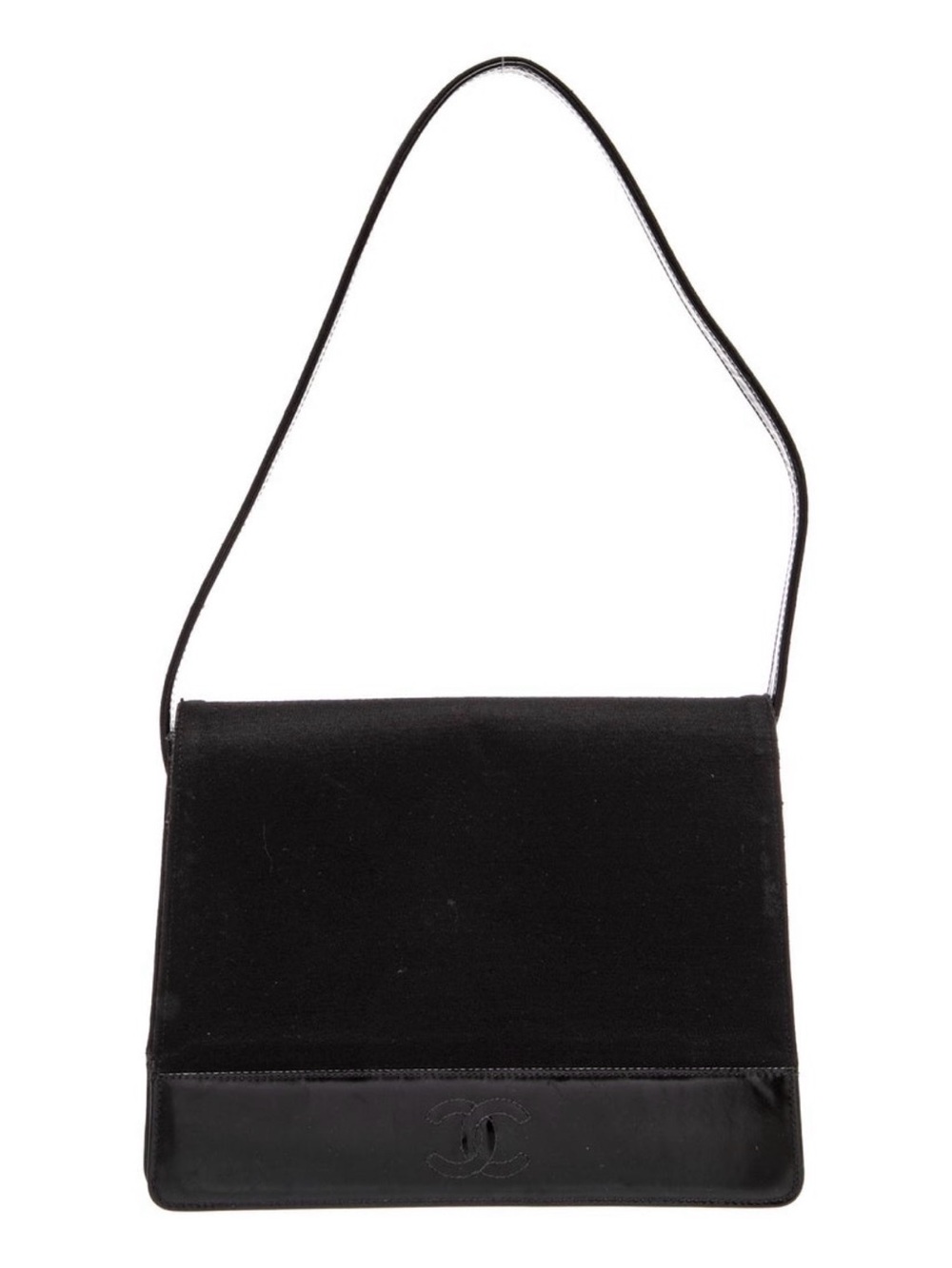 CHANEL Vintage Black Shoulder Bag with CC Logo